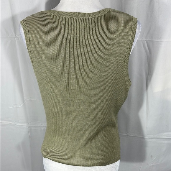 VINTAGE CARLISLE 100% SILK SAGE KNIT JACKET & TANK SET L - Picture 14 of 14